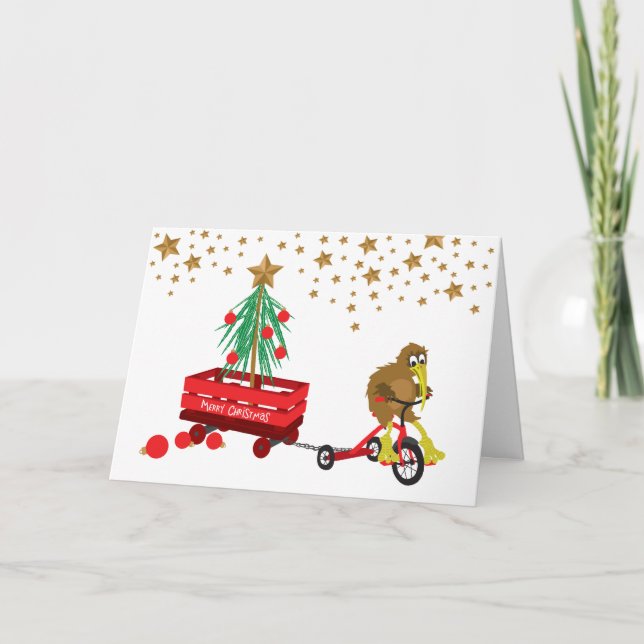 Folded Greeting Card ' Christmas Tricycle' (Front)