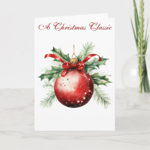 Folded Greeting Card-Elegant Victorian Christmas Card