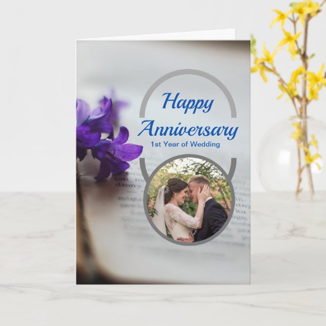 Folded Greeting Card Happy Anniversary (Yellow Flower)