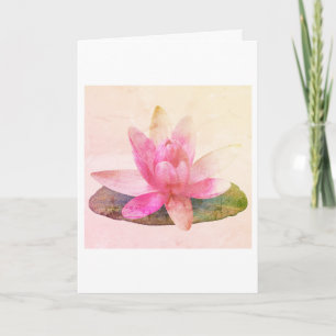 FOLDED GREETING CARD : PINK LOTUS