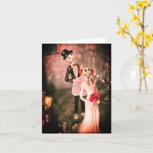 Folded Greeting Card Skeleton Wedding Design