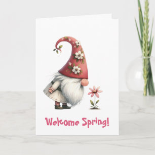 Folded Greeting Card-Spring Gnome Card