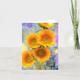 Folded Greeting Card: Sunflower Joy Thank You Card