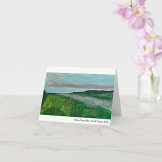Folded greeting card with Appalachian landscape