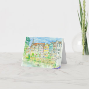 Folded greeting card with original artwork