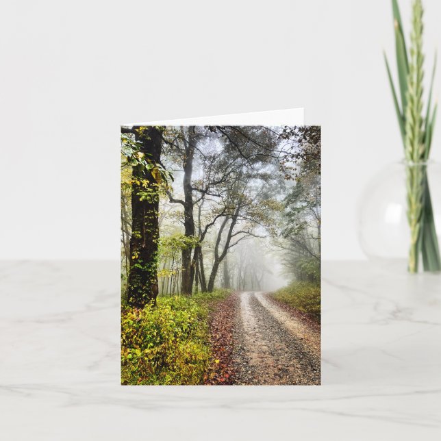 Folded greeting card with original woodland photo (Front)
