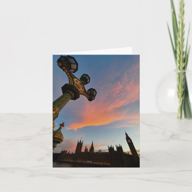 Folded greeting card with photo of London (Front)
