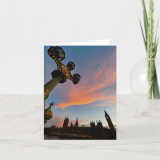 Folded greeting card with photo of London