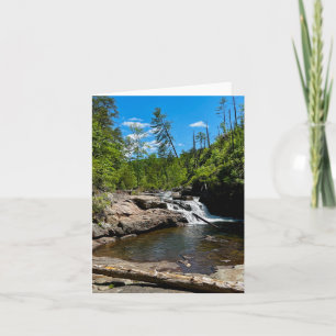 Folded greeting card with waterfall motif