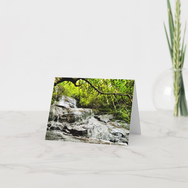 Folded greeting card with waterfall photo (Front)