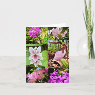 Folded greeting card with wildflowers