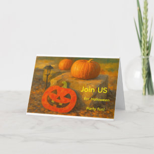 Folded Greeting CardPumpkin Patch Halloween Party Card