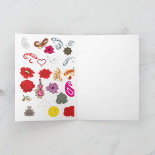 Folded Greeting Cards Paisley Floral Elegance