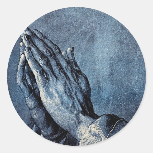 Folded Hands Prayer - Durer Classic Round Sticker (Front)