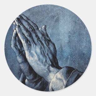 Folded Hands Prayer - Durer Classic Round Sticker