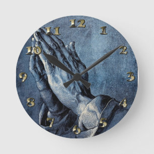 Folded Hands Prayer - Durer Round Clock