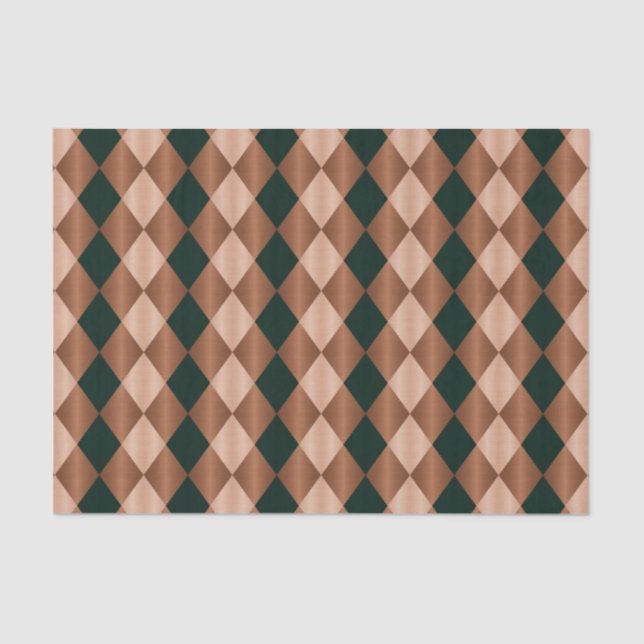 Folded Harlequin, Brown-Black-TISSUE WRAP PAPER (Front)