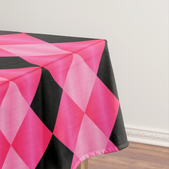 Folded Harlequin,Pink-Black-60x104 TABLECLOTH (In Situ)