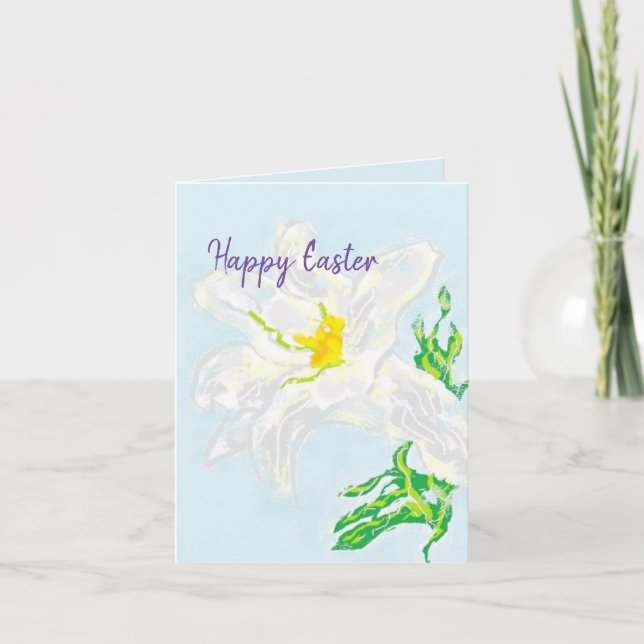 Folded Holiday Card : Easter Lilly   (Front)