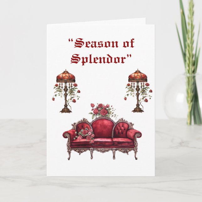 Folded Holiday Card-Elegant Victorian Christmas  (Front)