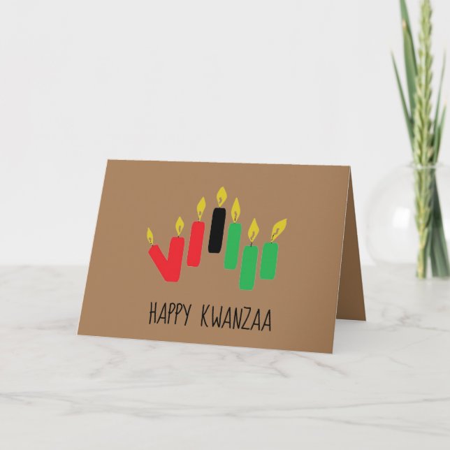 Folded Holiday Card : HAPPY KWANZAA (Front)