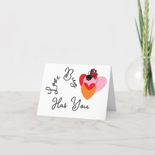 Folded Holiday Card : Love Bug Valentine