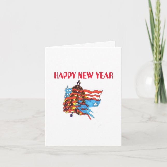 Folded Holiday Card : New Years (Front)