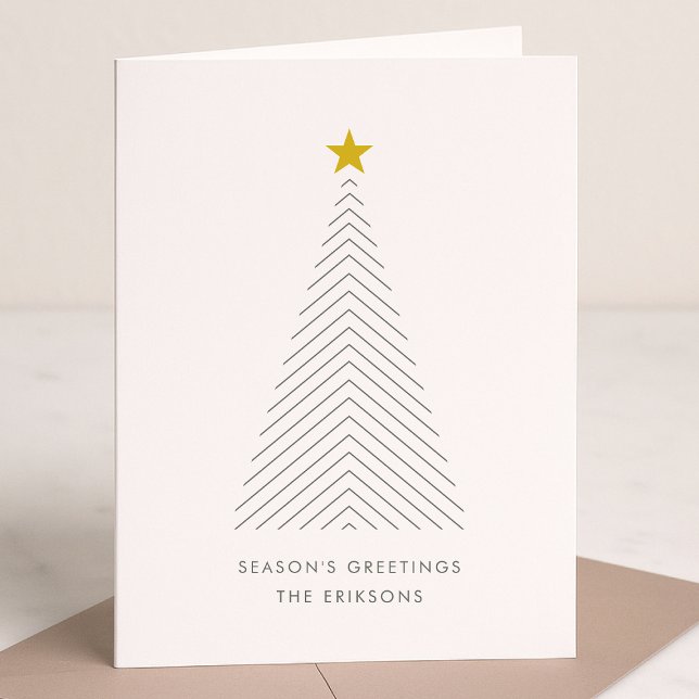 Folded Holiday Card | Simple Scandi Christmas Tree (Mark the most wonderful season with a simple modern non-photo holiday card)