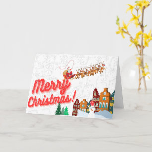 Folded Horizontal - Santa Christmas Cards 