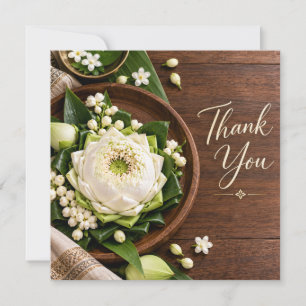 Folded Lotus Floral Thank You Card