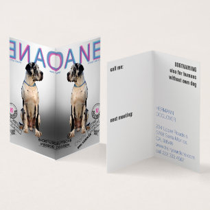 Folded Magazine Style Great Dane  Business Card