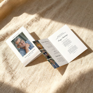 Folded Memorial Program with Photo Cover Card