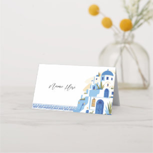 Folded Name Cards Wedding Bridal Santorini Greek