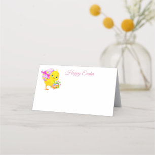 Folded Name Place Card-Easter Chick Place Card