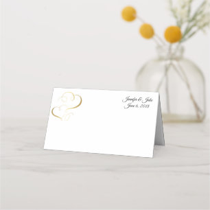 Folded Name Place Card-Wedding Couple-Custom Names Card