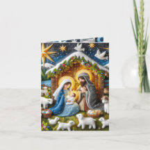 Folded Nativity Christmas Card