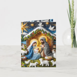 Folded Nativity Christmas Card