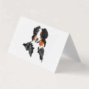 Folded Note Card : Bernese Mountain Dog