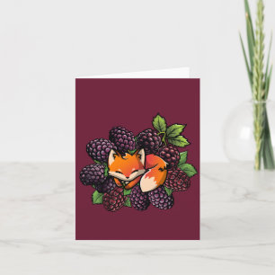 Folded Note Card: Blackberry Fox Card