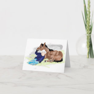 Folded Note Card : Day On The Old Corral