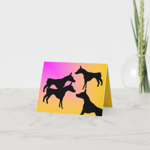 Folded Note Card : Doberman