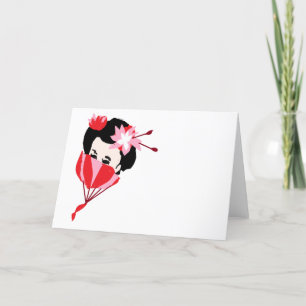 Folded Note Card : Geisha Girl