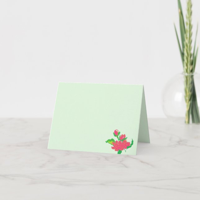 Folded Note Card : Japanise Flower (Front)