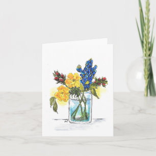 Folded Note Card of original watercolor of flowers