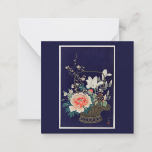FOLDED NOTE CARD : OHARA KOSON : FLOWER BASKET