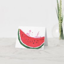 Folded Note Card- watercolor of a watermelon