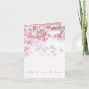 FOLDED NOTECARD  : CHERRY BLOSSOM : CUSTOMIZABLE