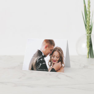 Folded Photo Wedding Thank You Note Card