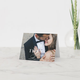 Folded Photo Wedding Thank You Note Card