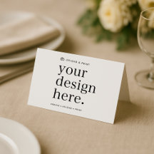 Folded Place Card Your Design Upload